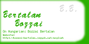 bertalan bozzai business card